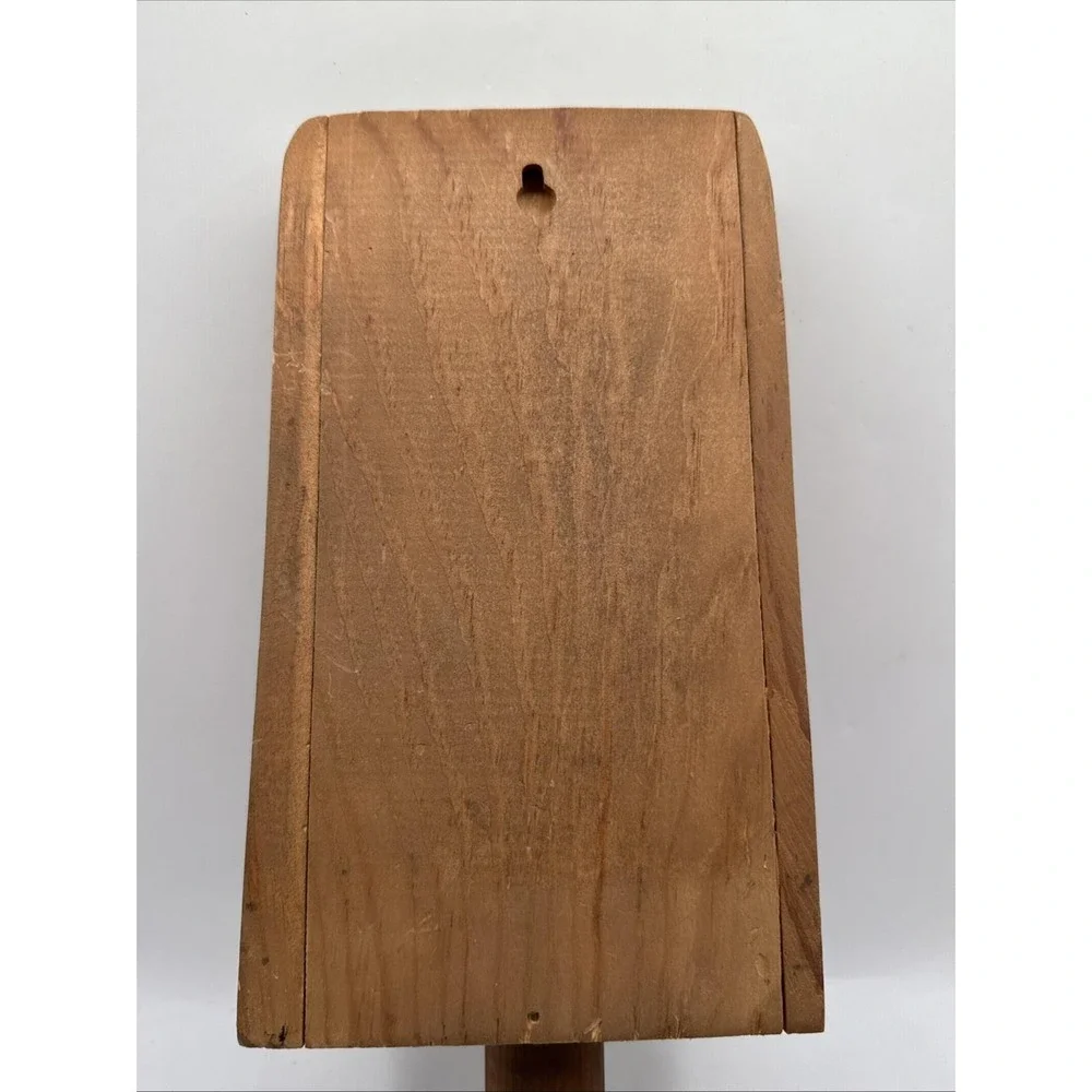 Unbranded‎ Wooden Scoop Hand Carved House Wall Pocket Brown Primitive Folk Art